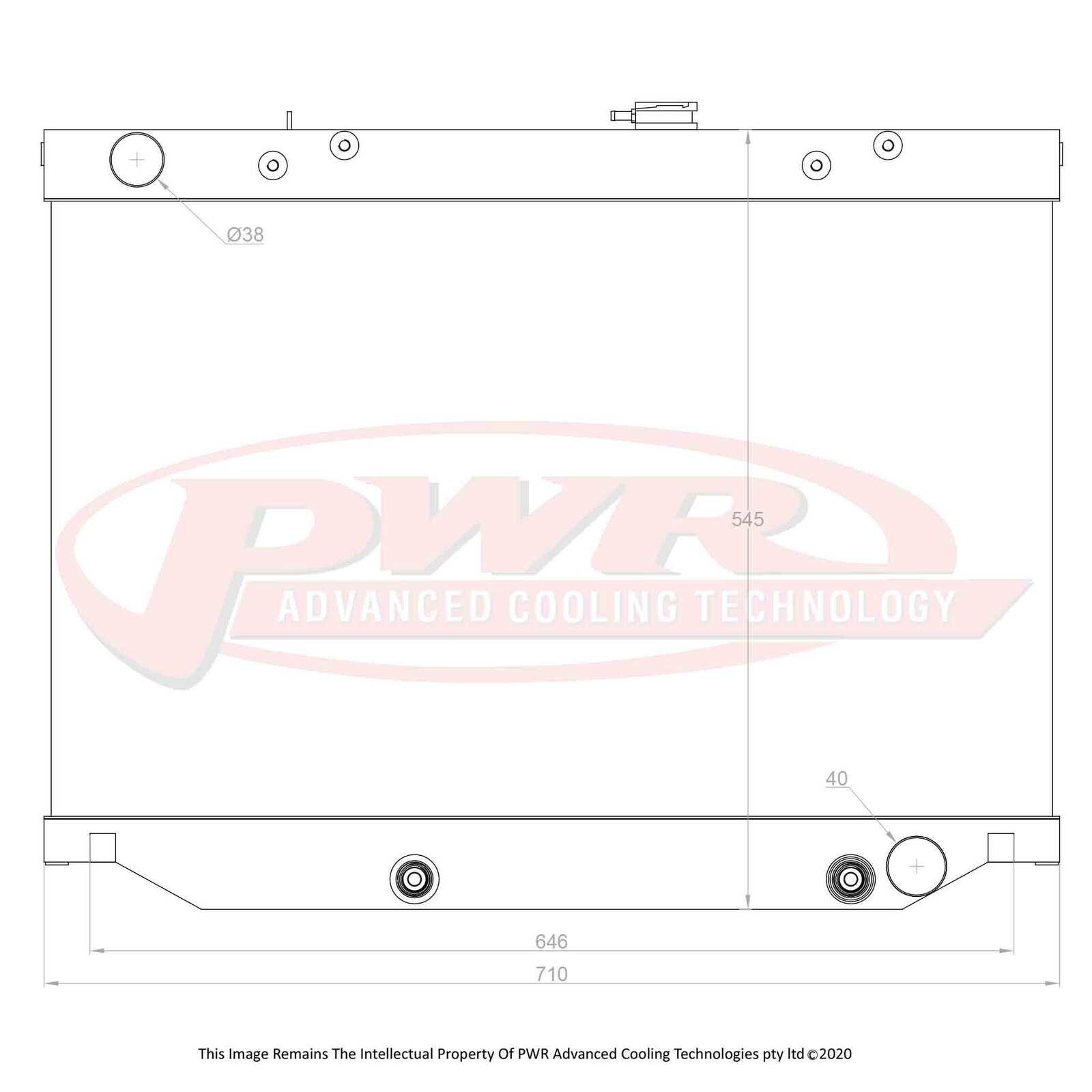 PWR 55mm Radiator (430mm Tall Core) (Toyota Landcruiser 100/105 Series Auto 98-07) - PSICO OFFROAD