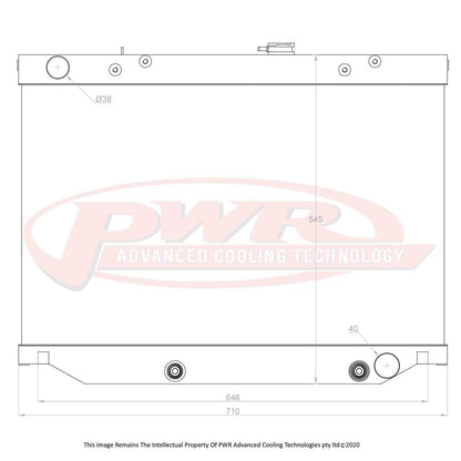 PWR 55mm Radiator (430mm Tall Core) (Toyota Landcruiser 100/105 Series Auto 98-07) - PSICO OFFROAD