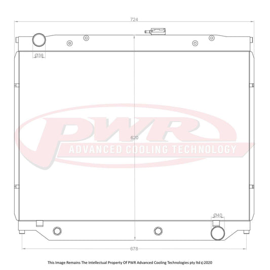 PWR 55mm Radiator (510mm Tall Core) (Toyota Landcruiser 100/105 Series Auto 98-07) - PSICO OFFROAD