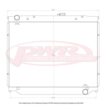 PWR 55mm Radiator (510mm Tall Core) (Toyota Landcruiser 100/105 Series 98-07) - PSICO OFFROAD