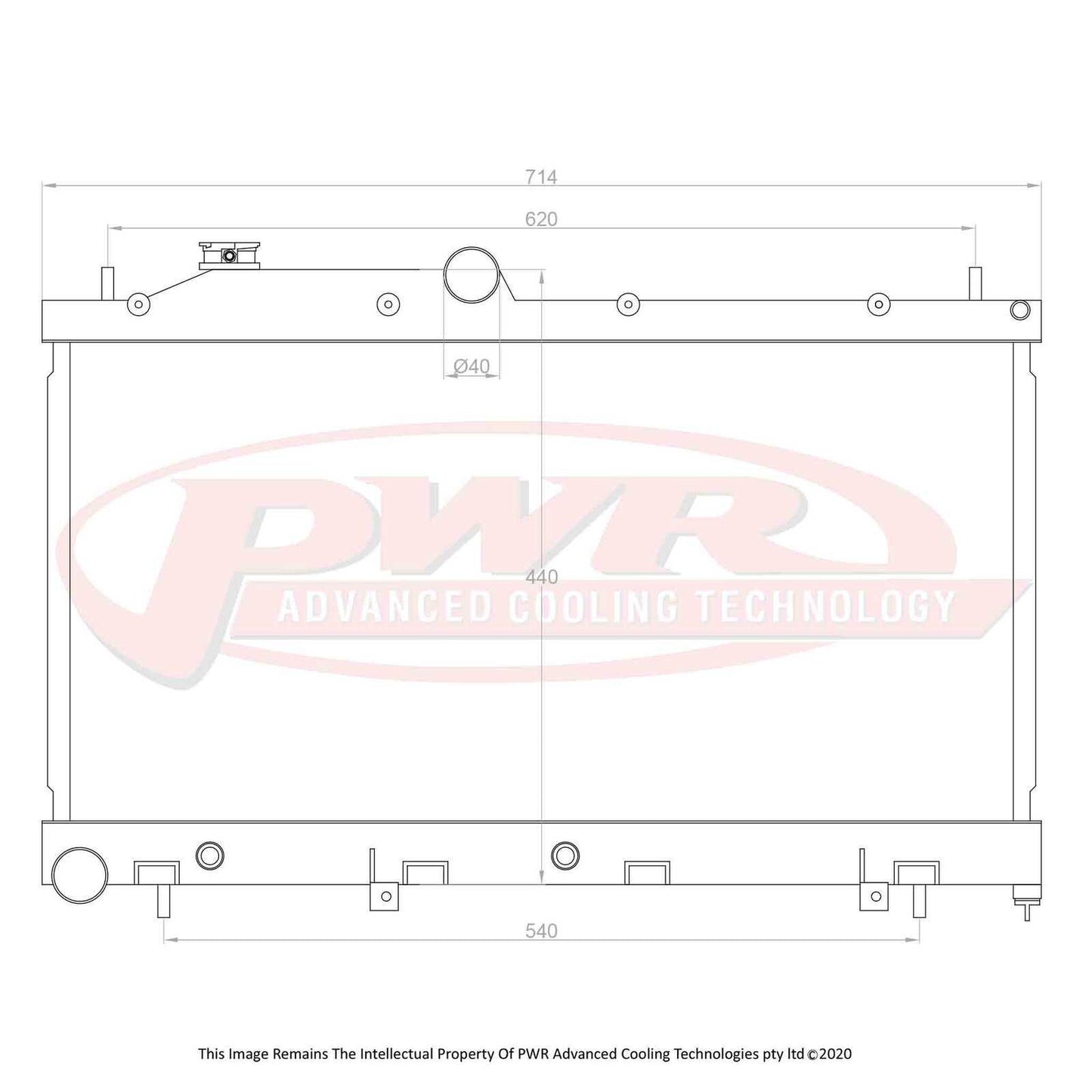 PWR 55mm Radiator (Nissan Patrol Y61 GU3 TB45/48 Auto 03-16) - PSICO OFFROAD