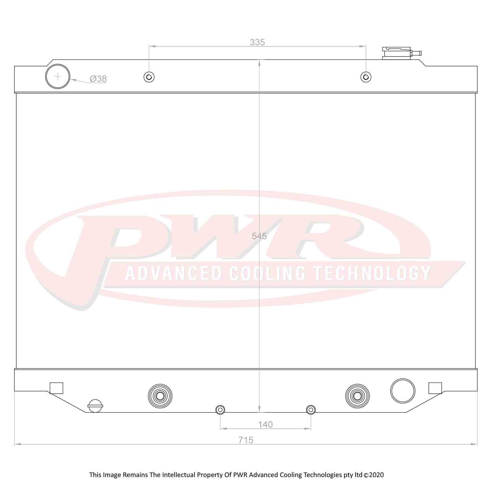 PWR 55mm Radiator (Toyota Landcruiser 80 Series Auto 96-97) - PSICO OFFROAD