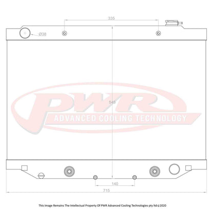 PWR 55mm Radiator (Toyota Landcruiser 80 Series Auto 96-97) - PSICO OFFROAD