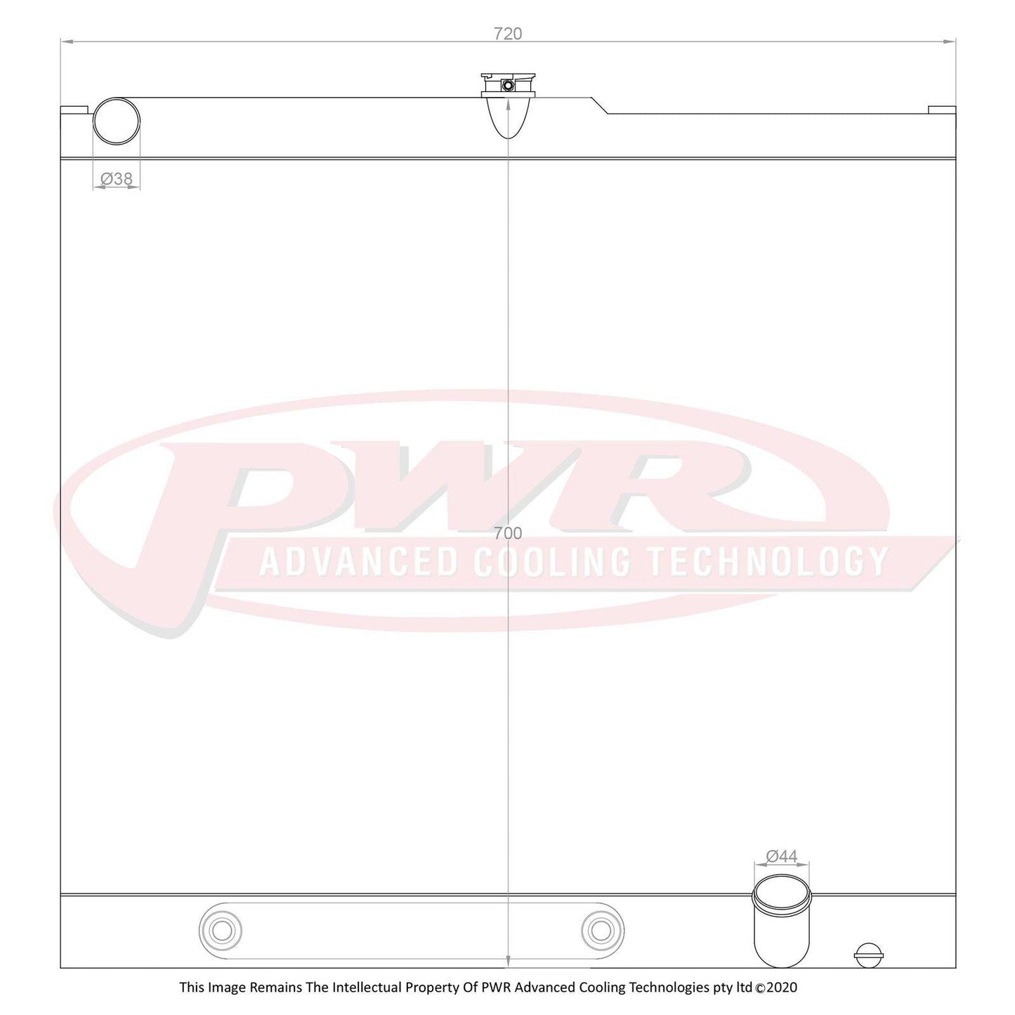 PWR 55mm Closemesh Radiator w/ Filler (Toyota Landcruiser 200 Series 4.5L Diesel Auto 2007+) - PSICO OFFROAD