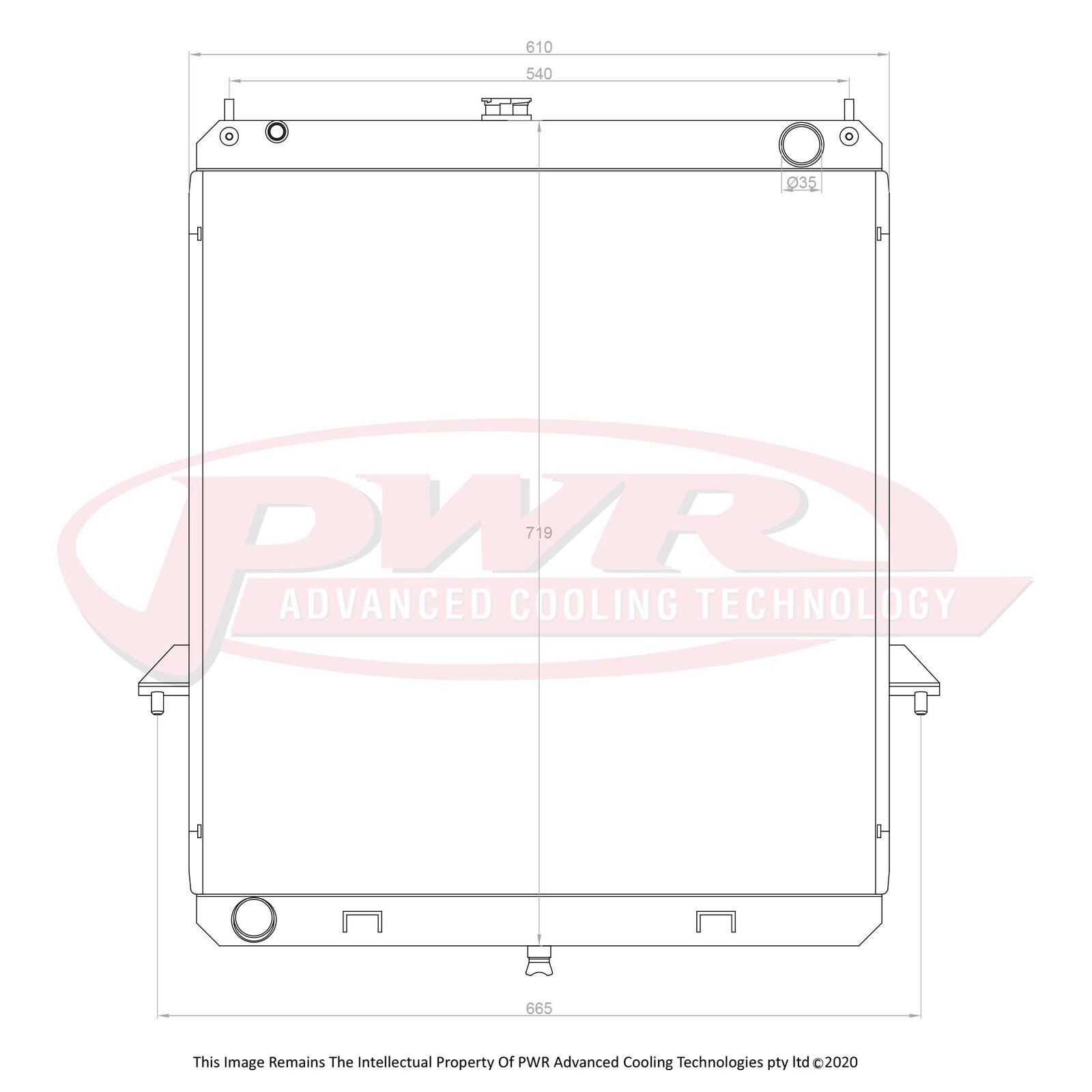 PWR 55mm Radiator (Nissan Patrol Y61 GU3 4.2TD/3.0TD 03-16) - PSICO OFFROAD